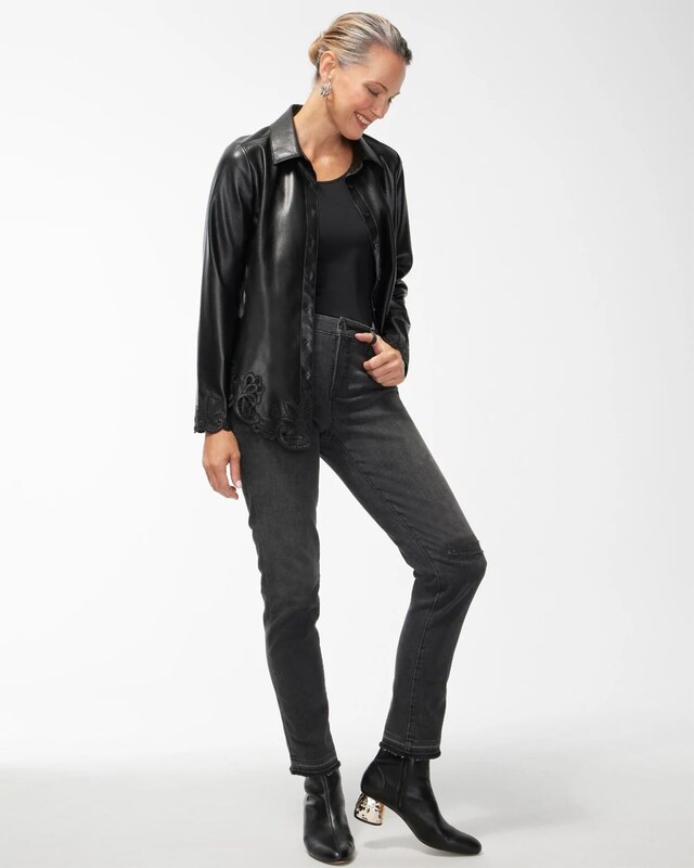 Girlfriend Distressed Ankle Jeans - image 2